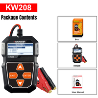 Probador de Baterías y Alternadores para Automóviles Konnwei KW208 Herramienta de Diagnóstico del Sistema de Carga y Arranque Automático de 12 V con Pantalla LCD