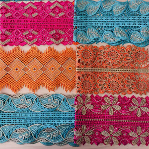 Nhiều Thiết Kế Hóa Chất Ren Hot Khoan Ren Quần Áo Thêu Vải Tuyn Vải Với Thạch Cho Sexy Phong Cách Quần Áo Phụ Kiện - Product Image 1