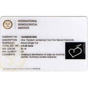 Colgante de Corazón en Plata de Ley con Baño de Rodio, Diamante Blanco Natural de Corte Brillante Redondo de 0.45 Ct, Joyería Moderna para Mujer para Uso Diario - Product Image 4