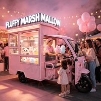 Remorque alimentaire mobile, aménagement personnalisable pour pizza, café, glaces, menu varié