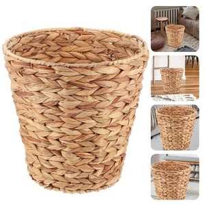 Wicker mây chất thải giỏ dệt cỏ biển Thùng rác có thể tự nhiên nước lục bình vòng lưu trữ giỏ dệt rác tái chế <span class=keywords><strong>bin</strong></span> - Product Image 3