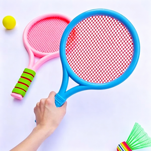 Raquettes de badminton roses et bleues pour enfants avec poignée souple, cordes légères et durables pour le jeu des enfants - Product Image 2