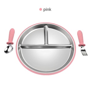 Contenedor de Alimentos para Bebés No Tóxico y Juego de Utensilios, Plato de Acero Inoxidable SUS304 para la Hora de Comer de los Niños Pequeños - Product Image 4