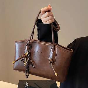 Bolso de mano vintage para mujer, nuevo bolso de hombro moderno con gran capacidad. - Product Image 2