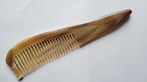 Peigne à cheveux en corne de buffle de qualité supérieure, fabriqué à la main à partir de corne naturelle, antistatique, pour démêler, coiffer et donner de la brillance aux cheveux - Product Image 6