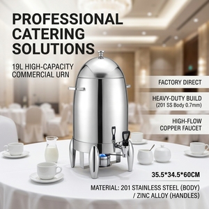 Distributeur de boissons en acier inoxydable chauffable avec robinet, grande capacité, pour jus et autres boissons - Product Image 5