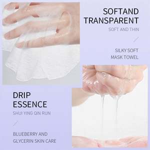 Masque en tissu aux herbes pour le soin de la peau, échantillon gratuit, masques faciaux aux fruits, thé vert, aloès, masque coréen hydratant pour le nez - Product Image 5