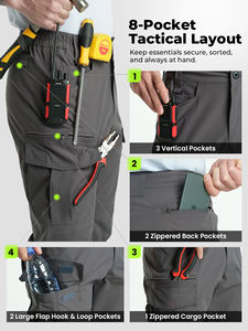 Pantalones Tácticos de Senderismo para Hombre, Resistentes al Agua, de Secado Rápido, Ligeros y Elásticos, con 9 Bolsillos, Pantalones Cargo para Exteriores, OEM - Product Image 3