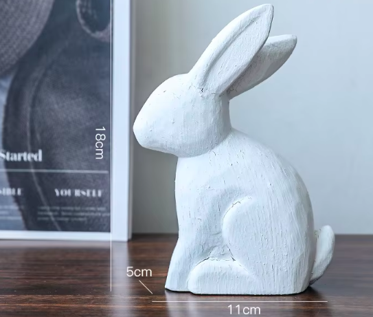 Lapin assis-grand blanc clair de lune