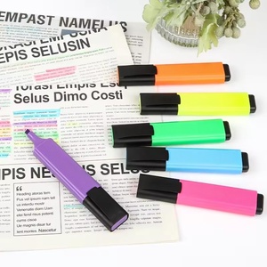 Wholesale Highlighter <b>Marker</b> <b>Pen</b> Set Oblique Nib <b>Markers</b> 8 Colors Fluorescent <b>Marker</b> with Flat Brush Tip - Product Image 5