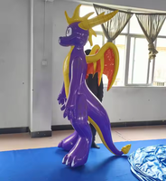 Vente flash : Jouet gonflable en PVC, dragon violet debout, dessin animé, gonflables publicitaires