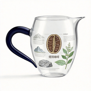 Tasses à café en verre premium de 350 ml avec poignée, verres à thé transparents pour boissons chaudes et froides, Americano, Cappuccino - Product Image 4