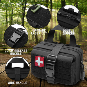 Bolsa médica con cremalleras dobles, bolsa de rescate médico, bolsa de botiquín de primeros auxilios táctico Molle para senderismo al aire libre, ciclismo - Product Image 3