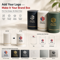 Tubes d'emballage ronds en papier kraft avec impression de logo personnalisé, boîtes cadeaux pliables pour bougies, artisanat, emballage cosmétique