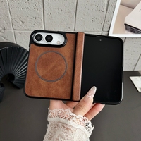 Étui de téléphone à charnière en cuir PU avec coque arrière magnétique de protection pour iPhone Duo