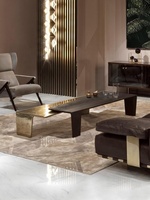 Table basse design style moderne avec pieds en métal, modèles uniques de tables basses italiennes, ensemble de tables basses de luxe