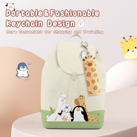Beanlieve - Batería Externa Portátil con Diseño de Dibujos Animados, de PVC Suave, Universal, Tipo C, USB A, con Forma de Vaca y Oso Polar, Mini Batería Externa con Llavero