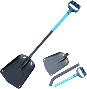 Vente en gros de pelles à neige télescopiques en alliage d'aluminium à long manche avec lame en forme de V et poignée antidérapante en forme de T pour le déneigement - Product Image 1