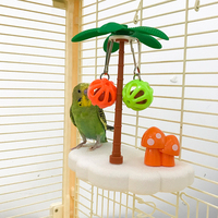 Perchoir pour perroquet avec clochette, jouet d'enrichissement et d'exercice, décoration de cage pour calops, perruches et agapornis