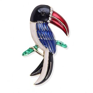 Retro Fairy Tale Style <b>Parrot</b> <b>Painting</b> Oil Brooch Pin Enamel Inlaid Female Corsage Shawl Buckle Wholesale - Product Image 1