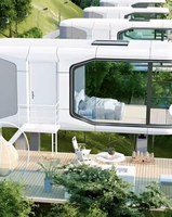 Capsule spatiale mobile personnalisée ignifuge de luxe, maison conteneur préfabriquée, appartement, villa, hôtel, usage moderne, 20 pieds, 40 pieds