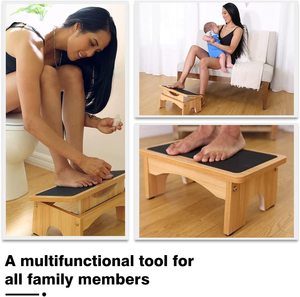 Adjustable Under <b>Desk</b> Footrest Ergonomic Foot for Under <b>Desk</b> with 3 Height Position Wooden Foot <b>Stool</b> Under <b>Desk</b> - Product Image 3