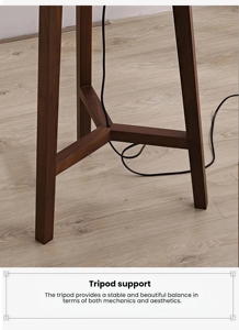 Lampadaire en bois JYLIGHTING, style nordique créatif, pour salon, <span class=keywords><strong>chambre</strong></span>, maison <span class=keywords><strong>d</strong></span>'<span class=keywords><strong>hôtes</strong></span>, hôtel, à placer près du canapé, lampadaire vertical - Product Image 2