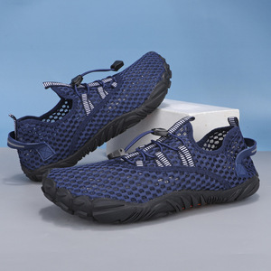 Men's Hollow Mesh Barefoot Sandals Quick <b>Lock</b> Drawstring Breathable Casual Shoes Deep Tread Anti Slip Walking Shoes For Beach - Product Image 2