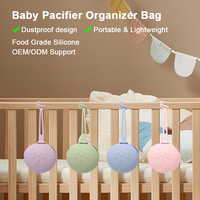 Boîte de rangement pour sucettes, étui en silicone, pochette, 0-2 ans, sans BPA, motif uni, pochette pour sucettes bébé avec poignée