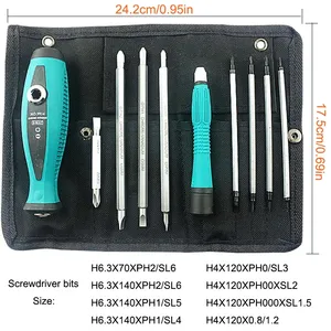 Juego de destornilladores magnéticos de doble propósito de precisión 10 1 <span class=keywords><strong>Bits</strong></span> Durable electrodoméstico Reparación <span class=keywords><strong>digital</strong></span> Manual Phillips Plástico - Product Image 2