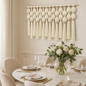 Bola de esfericidad tejida Bohemia, Mural de macramé decorativo, colgantes de pared de burbujas, arte, decoración del hogar, decoración de pared para el hogar, regalo de lujo - Product Image 2