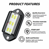 Lot de 2 feux de plaque d'immatriculation LED 12-24V DC, lampe à 6 LED SMD pour remorque, camion, SUV, fourgonnette, camping-car, bateau