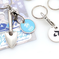 Porte-clés en métal personnalisé avec logo, jeton en alliage de zinc en forme de pièce euro, cadeau promotionnel pour chariot de supermarché