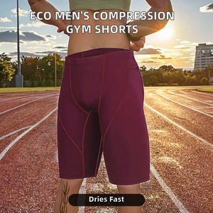 Al por mayor, personalizado, pantalón de compresión tipo bóxer de fitness, de Spandex/Poliéster sólido, transpirable, ecológico, para gimnasio, entrenamiento, estilo cargo y urbano - Product Image 2