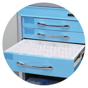 Carrello di emergenza autorizzazione marchio MN-EC009 con supporto defibrillatore AED per uso ospedaliero - Product Image 4