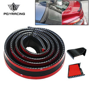 Alerón trasero de fibra de carbono para coche, tira de 1.5m, negro y rojo, con cinta adhesiva 3M para parachoques trasero, tipo cola de pato, ajuste universal. - Product Image 5