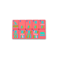 Tuiles de Mahjong de luxe en acrylique à 1 couche, rose corail, thème Coucher de soleil sur palmiers, Côte Ouest de Californie, pour divertissement, fêtes, loisirs, vente en gros