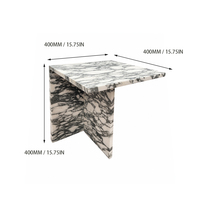 Table d'appoint en marbre Arabescato naturel, table basse de luxe en pierre blanche, meubles de style italien pour hôtel haut de gamme et salon