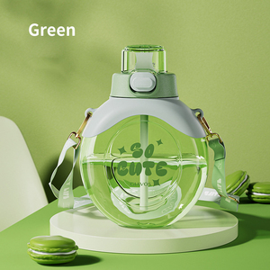 Chất lượng cao cô gái dễ thương uống ly nhựa chai nước ưa thích cá nhân chai nước cho trẻ em trường học với rơm - Product Image 5