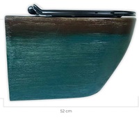 SDAYI Style moderne Moyen-Orient sans cadre en forme de P piège salle de bain en céramique suspendu Wc couleur toilette murale, bidet intégré