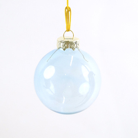 Ensemble de boules de Noël en verre rond transparent de haute qualité dans un coffret cadeau transparent pour la décoration de l'arbre de Noël, de la maison et des fêtes