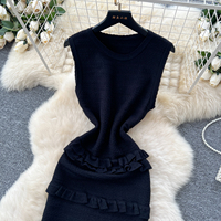 Robe longue décontractée en maille à volants étagés sans manches pour femme, élégante et douce, col rond, coupe trapèze, idéale pour le quotidien et les vacances