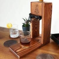 Bouteille de vin en bois Offres Spéciales Distributeur de whisky en bois personnalisé Distributeur de liqueur de carte personnalisé Distributeur de vin