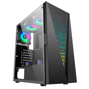 SAMA OEM Unique Panel Design Gaming PC Case ARGB Strip ATX Desktop Gaming Tempered Glass  Computer Case