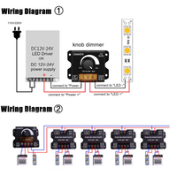 Variateur de luminosité LED à bouton rotatif DC12V-24V 30A pour bandes lumineuses LED rigides et souples