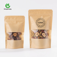 Factory Supplier Kraft Paper Bags with Ziplock Window Custom Logo Ribbon <strong>Accessories</strong> for Food <strong>Packaging</strong> Standing up Pouches