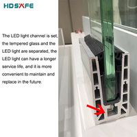 HDSAFE – lumière LED extérieure en aluminium, rampe en verre, pont en u, balcon, clôture, escalier, balustrade, LED, rampe en verre avec lumière led