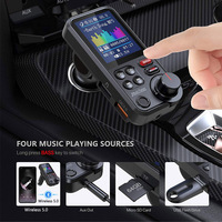 Grande schermo a colori vivavoce Kit per auto QC3.0 ricarica rapida Bass Music Aux ricevitore Audio 3.5Mm trasmettitore FM Bass Car lettore Mp3