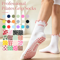 Chaussettes de yoga de qualité supérieure pour femmes, antidérapantes, tendance, pour le Pilates, chaussettes de sport, chaussettes de barre, chaussettes personnalisées