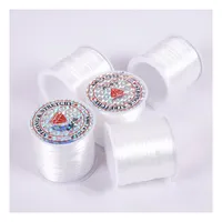 1 Roll 0.8mm White Elastic Stretch Polyester Jewelry Bracelet Elastic  String Cord (60m/Roll)